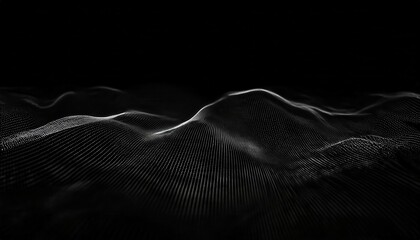 Aufkleber - abstract black and white digital wave pattern with flowing lines, perfect for tech or futuristic designs