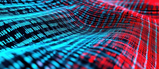 Digital data flow wave, binary code, abstract tech background, website design