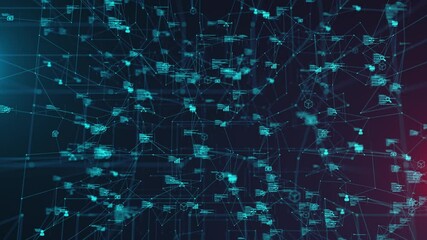 Wall Mural - information technology cloud computing security digital innovation