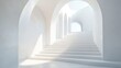 © lestari - Abstract white architectural stairway leading to light