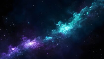 vibrant colorful cosmic nebula with glowing stars, wonders of universe & space exploration. astronom