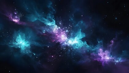 vibrant colorful cosmic nebula with glowing stars, wonders of universe & space exploration. astronom