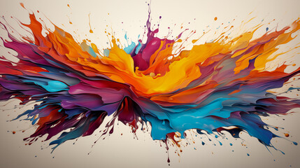 Wall Mural - colorful splash with lines and bokeh painting art design