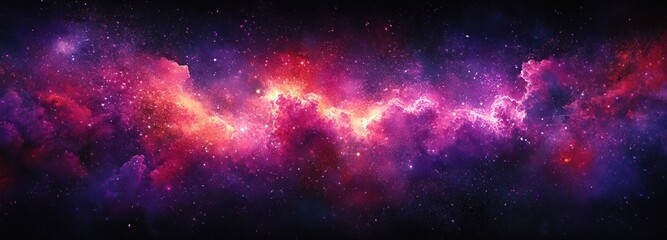 Wall Mural - Vibrant purple and red nebula shining in the vastness of space