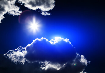 Wall Mural - storm clouds with a sunlight