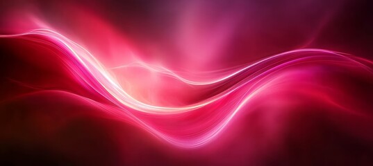 Poster - Abstract Background, Red Wavy Lines Converging, Digital Art for Technology, Futuristic Wallpaper