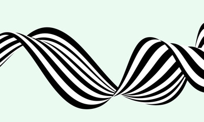 Wall Mural - abstract wave background, black and white wavy stripes or lines design.
