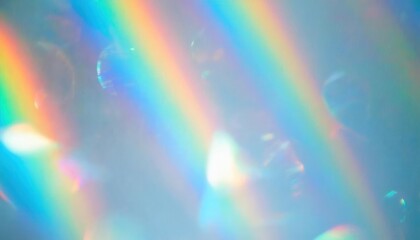 Poster - rainbow reflection on glossy surface with vibrant light refraction and bokeh effect for design or decor projects