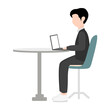© ftyaadha - Businessman Working at Desk, Office Work Illustration, Corporate Professional Vector