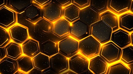 Glowing Hexagonal Pattern Abstract Background Design