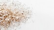 © Peerarut - Crumbs isolated on white background with dry crispy texture high-resolution sharp clarity granular detail clean minimalist design soft diffused light ultra-detailed perfect depth of field