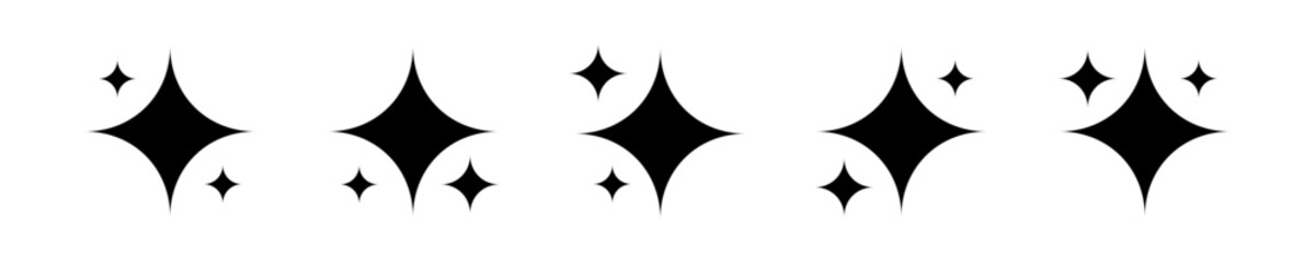 Vector isolated Ai generative stars icon set in black fill