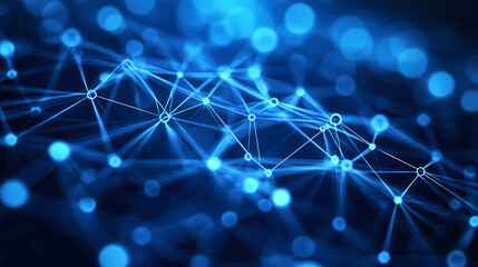 Radiating Network in Blue Abstract Design