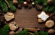 © Fozle - Christmas Cookies and Spices Festive Frame Wooden Background