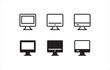 © Aygun - Tv icon. television, Computer Screen Monitor Display line and flat icons set, editable stroke isolated on white, linear vector outline illustration, symbol logo design style