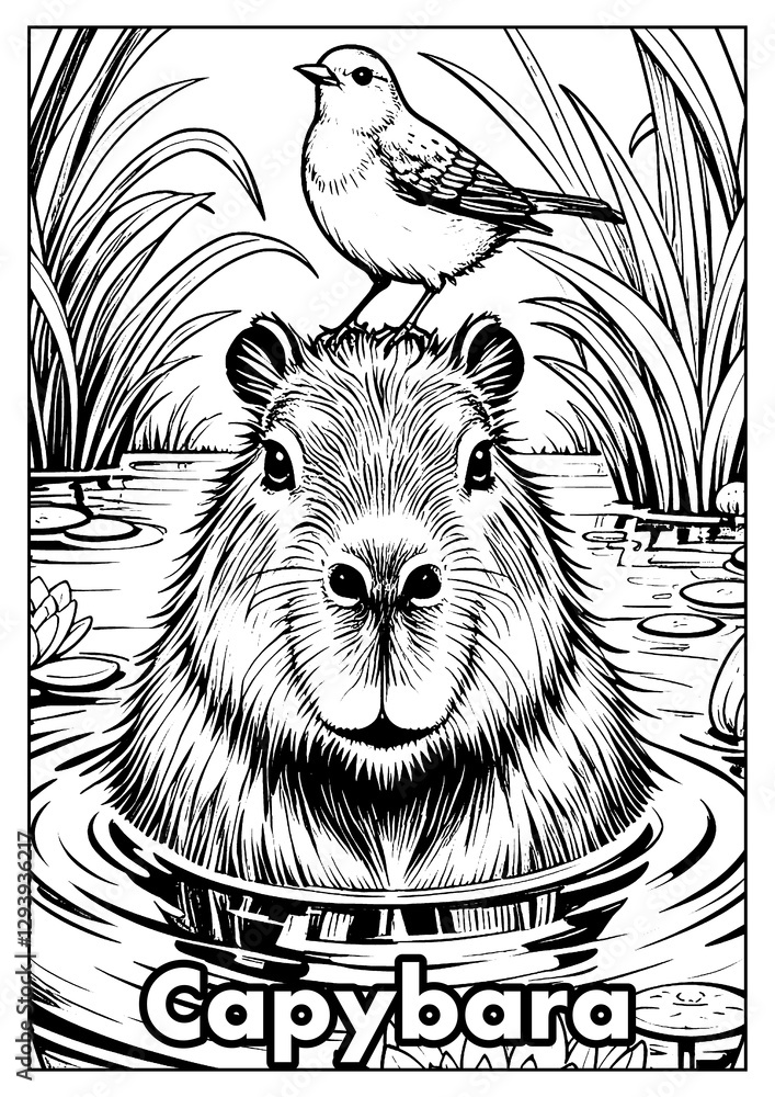 Animal Coloring Pages, Cute Coloring Pages, For Kids and Adults Stock