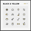 © S102 - Blcak and yellow icon set_life_02