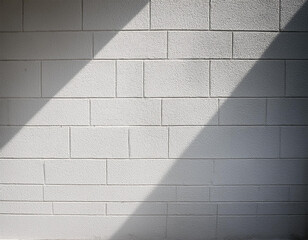 Fototapete - abstract background from white concrete wall with sunlight light and shadow