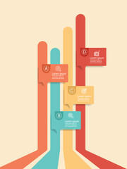 Wall Mural - business timeline infographics report presentation elements background with business icon 4 steps