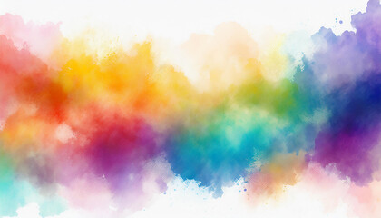 Wall Mural - colorful watercolor dropped on white background abstract background