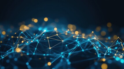 Wall Mural - abstract connection of lights and lines in digital space visuals