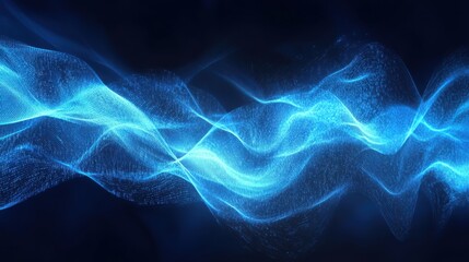 Wall Mural - abstract blue wave pattern on dark background for creative design