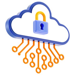Aufkleber - Cloud with a lock, symbolizing cybersecurity and data protection concepts.