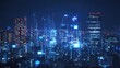 © Sampao - Conceptual image of G wireless communication with a glowing city skyline.