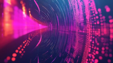 Wall Mural - colorful abstract digital tunnel with dynamic light patterns