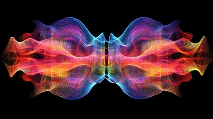 Wall Mural - vibrant abstract waves in dynamic colorful patterns and motion