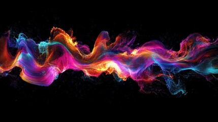 Wall Mural - colorful abstract waves of light in vibrant flowing patterns