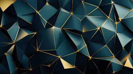 Wall Mural - Abstract Geometric Background with Dark Blue and Gold Accents