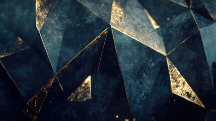 Wall Mural - Abstract Geometric Pattern with Dark and Gold Textures and Shapes