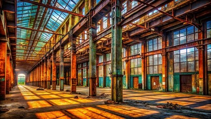  Industrial Steel Structure: Wire Mesh Floors & Columns - Urban Exploration Photography