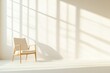 © Сергей Захаров - serene empty room with single therapy chair soft ambient light filtering in through large creating tranquil atmosphere