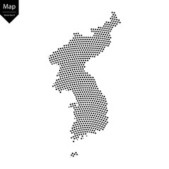 Wall Mural - Abstract image Korea map from point Black on a white background. Vector illustration eps 10.	
