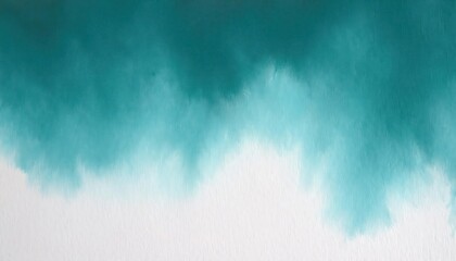 Fototapete -  soft watercolor gradient in shades of teal fading to white, ideal for background design, digital art, and creative projects