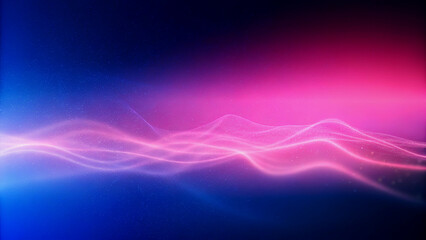 Wall Mural - abstract digital waves of pink and blue light