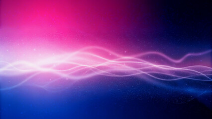 Wall Mural - abstract digital waves of pink and blue light