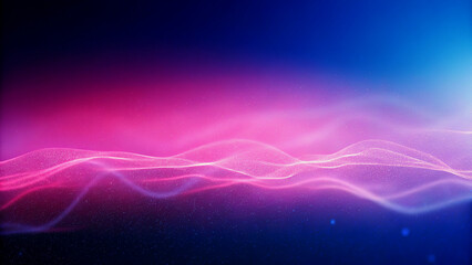 Wall Mural - abstract digital waves of pink and blue light