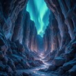 © Outside Studio - An ethereal canyon of crystal bathed in aurora light