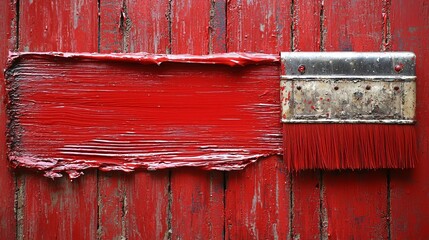 Wall Mural - scratched bright red paint on wide surface with a gloomy grunge abstract background , isolated on wh