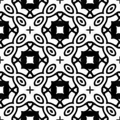 Wall Mural - Vector pattern in ornamental style. Black and white color. Simple all over print block for apparel textile, ladies dress, fashion garment, digital wall paper.