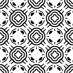 Wall Mural - Vector pattern in ornamental style. Black and white color. Simple all over print block for apparel textile, ladies dress, fashion garment, digital wall paper.