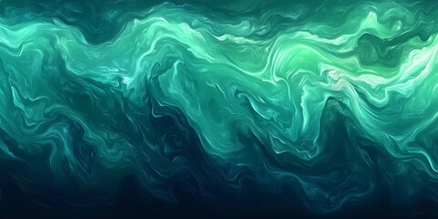 Wall Mural - abstract flowing aqua and chartreuse hues, luminous stream, seamless blend digital art vector design