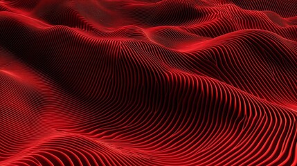 Wall Mural - three dimensional render of red wavy pattern