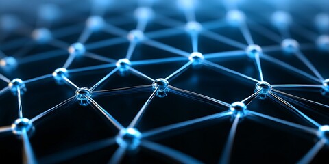 modern network connections with abstract blue nodes and lines