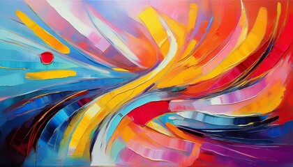 Wall Mural - abstract colorful bold acrylic painting background