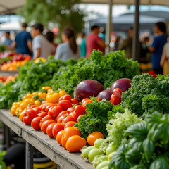 fresh vegetables in the market