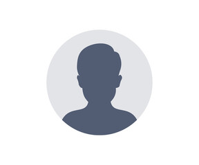 Poster - User profile icon. Profile picture, portrait symbol. User member, People icon in flat style. Circle button with avatar photo silhouette illustration on transparent background PNG. 
